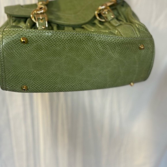 La Gioe Di Toscana The Italian Collection By Sharon Gioe Satchel Green Reptile - Picture 5 of 9